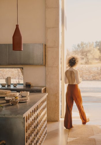 KAVE HOME Peralta taklampe, rund - terrakottametall (15)