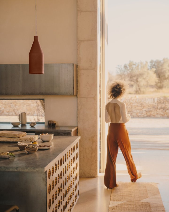 KAVE HOME Peralta taklampe, rund - terrakottametall (15)