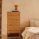 KAVE HOME Alguema kommode, m. 4 skuffer - naturlig eikefiner (60x120)
