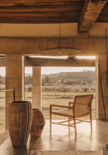 KAVE HOME Cruille taklampeskjerm, rund - naturlig polyrattan/rotting (100)