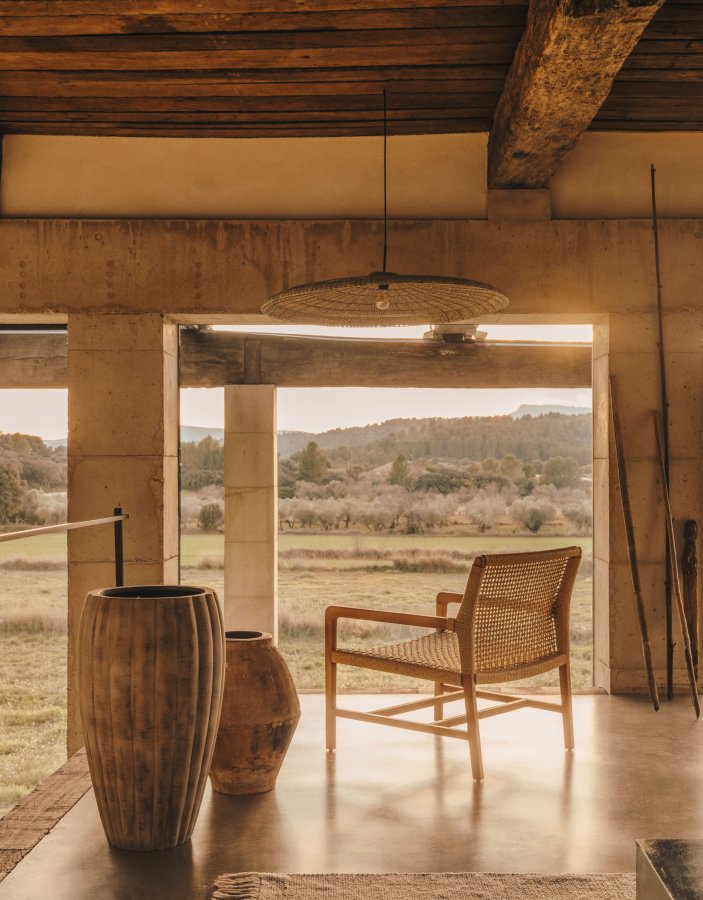 KAVE HOME Cruille taklampeskjerm, rund - naturlig polyrattan/rotting (100)