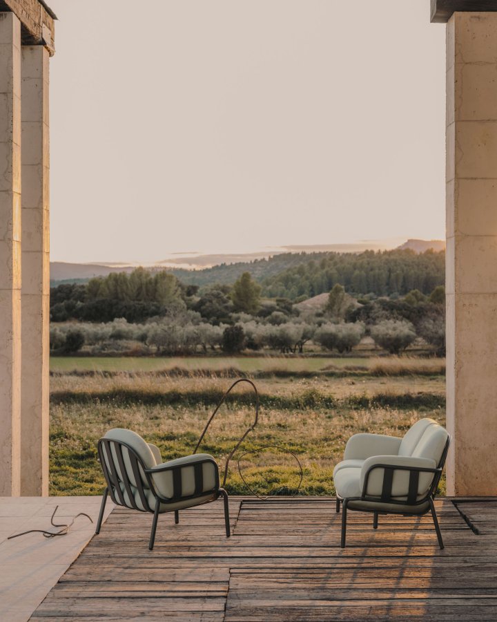 KAVE HOME Joncols hagestol, med gr puter - gr aluminium