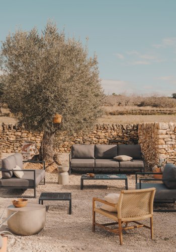 KAVE HOME Comova havebord, kvadratisk - sort aluminium (60x60)