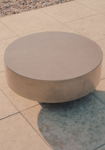 KAVE HOME Garbet salongbord, for innvendig og utvendig, rund - gr fibersement (80)