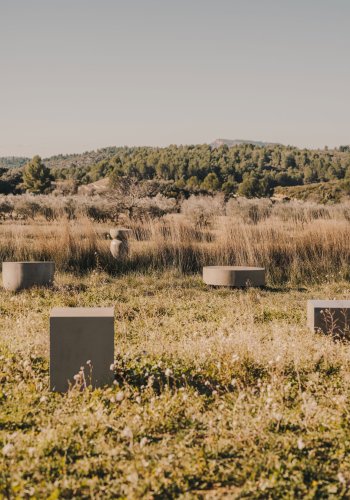 KAVE HOME Garbet salongbord, for innvendig og utvendig, rund - gr fibersement (80)