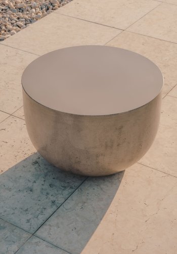 KAVE HOME Garbet salongbord, for innvendig og utvendig, rund - gr fibersement (60)