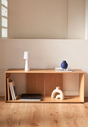 KAVE HOME Litto stor hyllemodul, rektangulr - brun eikefiner (101x38)