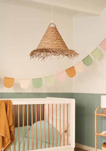 KAVE HOME Fonteta taklampeskjerm, rund - naturlig polyrattan/rotting (40)