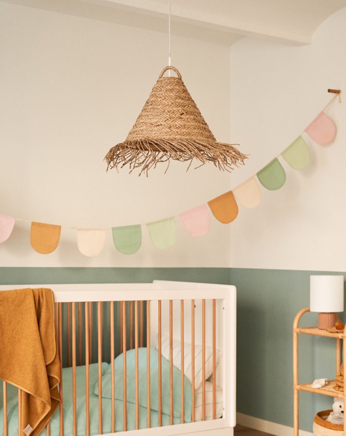 KAVE HOME Fonteta taklampeskjerm, rund - naturlig polyrattan/rotting (40)