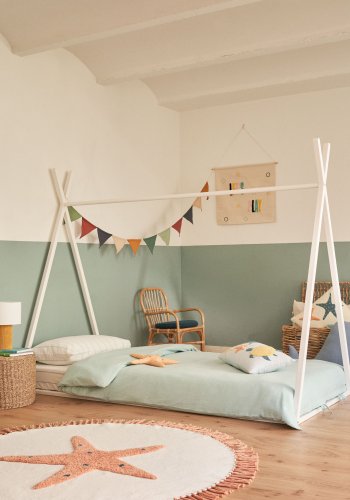 KAVE HOME Maralis tipi barneseng - hvit bketre (for 90x190 cm madrass)