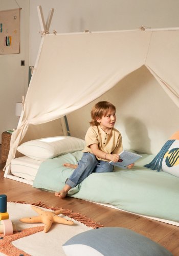 KAVE HOME Maralis tipi barneseng - hvit bketre (for 90x190 cm madrass)