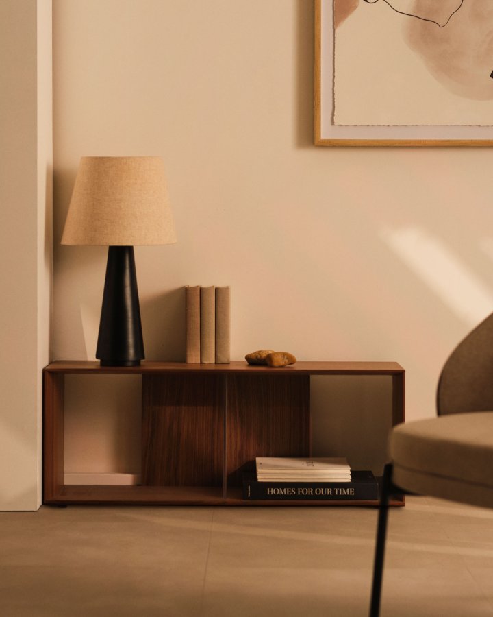 KAVE HOME Litto stor hyllemodul, rektangulr - brun valnttfinish (101x38)