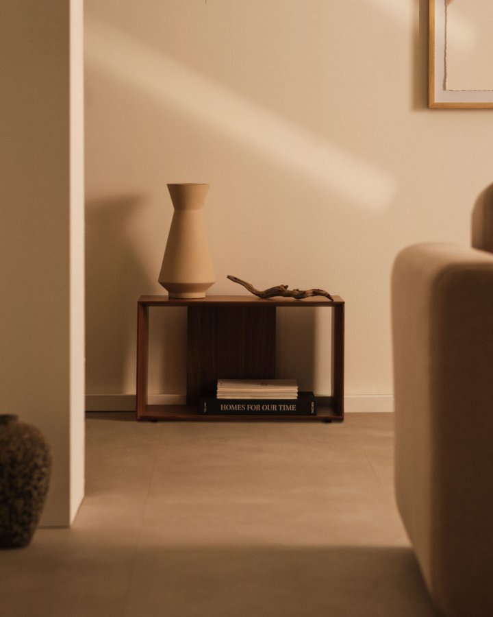 KAVE HOME Litto medium hyllemodul, rektangulr - brun valnttfinish (67x38)