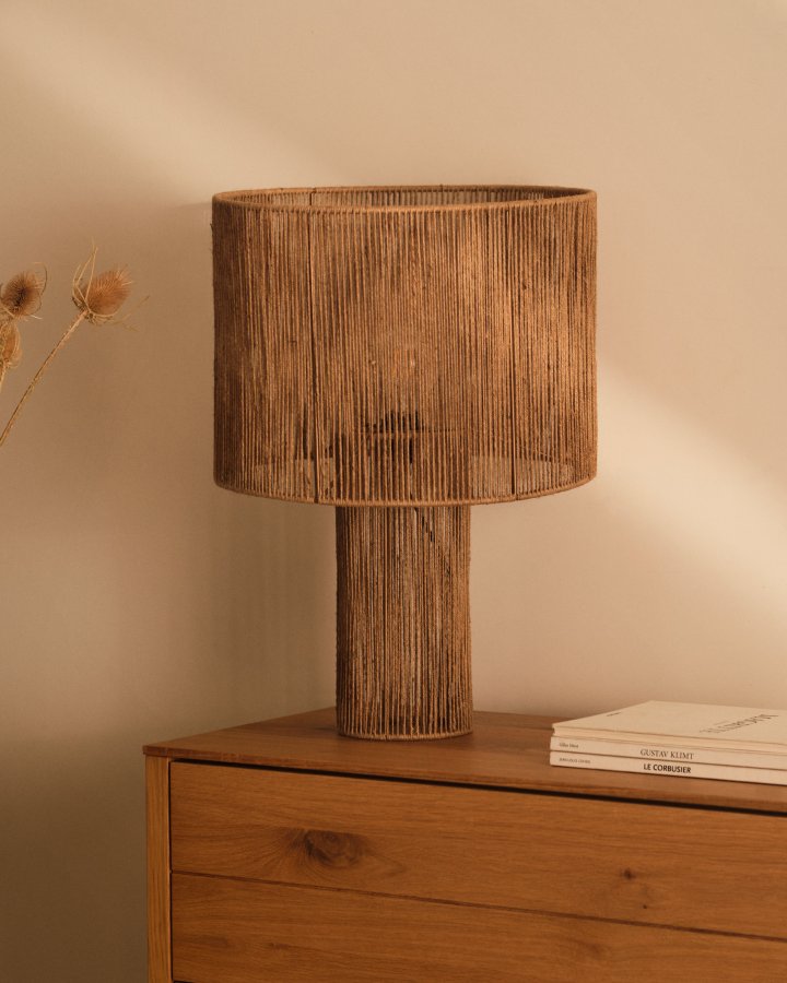 KAVE HOME Pontos bordlampe - naturlig jute