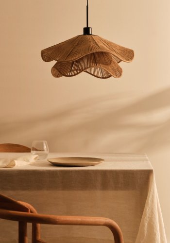 KAVE HOME Pontos taklampeskjerm, rund - naturlig jute (50)