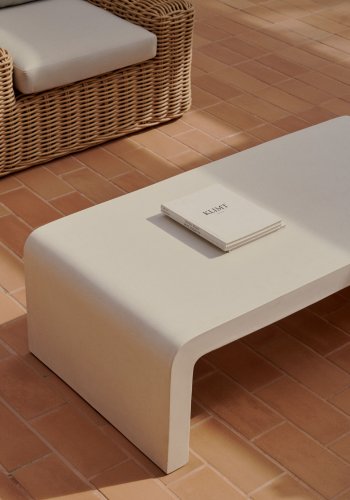 KAVE HOME Aiguablava salongbord, rektangulrt - hvit sement (135x65)