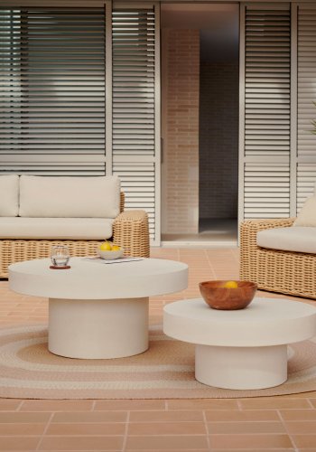 KAVE HOME Aiguablava salongbord, rundt - hvit sement (66)