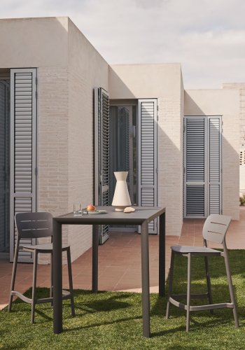 KAVE HOME Culip utendrs barbord, rektangulrt - gr aluminium (150x77)