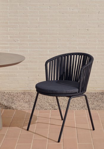 KAVE HOME Saconca hagestol, med pute - svart tau og stl