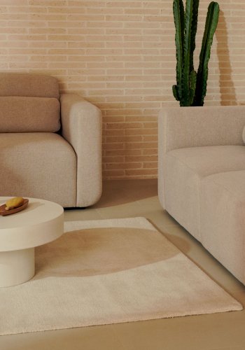 KAVE HOME Empuries-teppe i hvit polyester, 200 x 300 cm