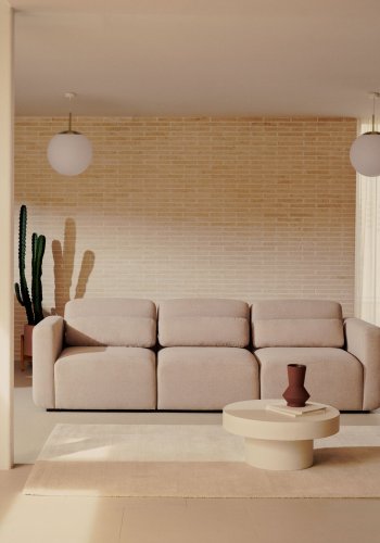 KAVE HOME Neom 3-personers modulsofa - beige stoff (263cm)