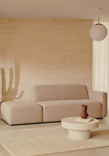 KAVE HOME Neom 2-personers modulsofa med ryggmodul - beige stoff (244cm)