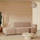 KAVE HOME Neom 2-personers modulsofa med ryggmodul - beige stoff (244cm)