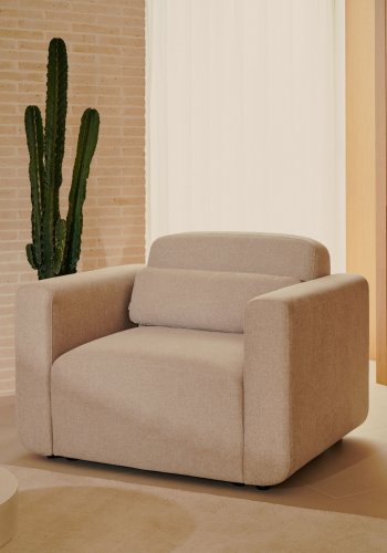 KAVE HOME Neom modulr lenestol, med armlener - beige stoff