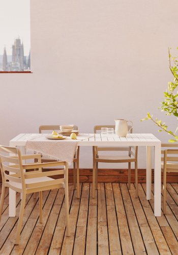 KAVE HOME Culip hagebord, rektangulrt - hvit aluminium (150x77)