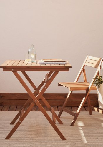 KAVE HOME Sadirar hagestol, sammenleggbar - naturlig akasietre