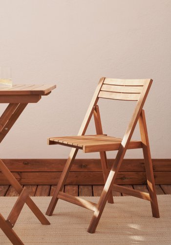KAVE HOME Sadirar hagestol, sammenleggbar - naturlig akasietre