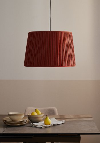 KAVE HOME Guash taklampeskjerm, rund - terrakottastoff (40)