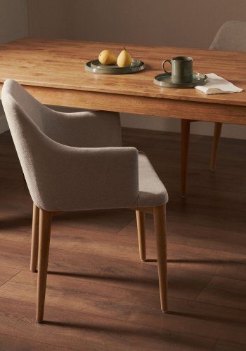 KAVE HOME Isbel spisebord, med tilleggsplater - naturlig eik (140(220)x90)