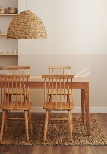 KAVE HOME Yain spisebord, med uttrekk - naturlig eikefiner og eik (160(220)x80)