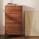 KAVE HOME Vedrana kommode, m. 5 skuffer - brun valnttfiner og sort stl