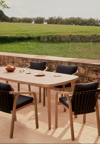 KAVE HOME Messed hagebord, rektangulrt - naturlig eukalyptustre (170x90)