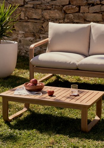 KAVE HOME Sacaleta utendrs salongbord, rektangulrt - naturlig eukalyptustre (100x60)