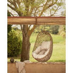 Florina hngestol, m. hynder - polyester og brun polyrattan