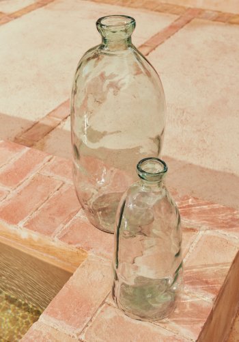 KAVE HOME Brenna-vase i 100 % resirkulert gjennomsiktig glass, 51 cm