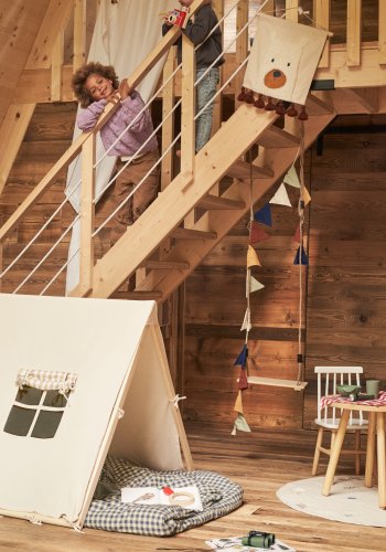 KAVE HOME Yanil tipitelt i 100 % hvit bomull, 100 x 90 cm