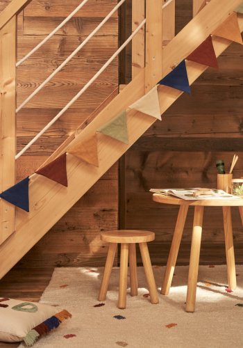 KAVE HOME Dilcia barnekrakk, rund - naturlig gummitre (H:31)