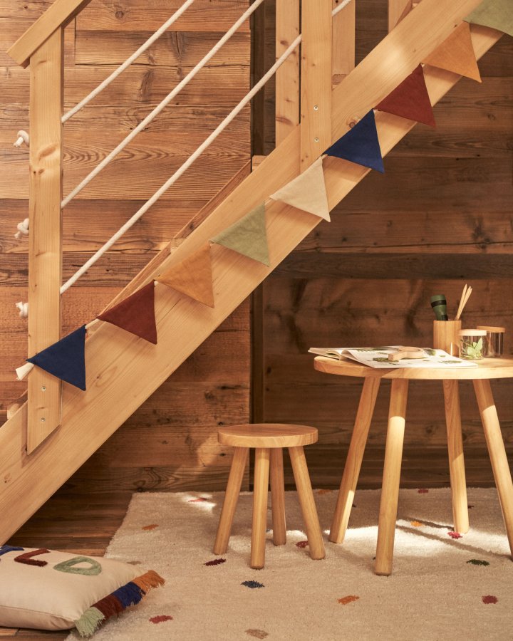 KAVE HOME Dilcia barnekrakk, rund - naturlig gummitre (H:31)