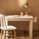 KAVE HOME Serwa skrivebord for barn, med hyller - hvit MDF og naturlig furu (77x40)