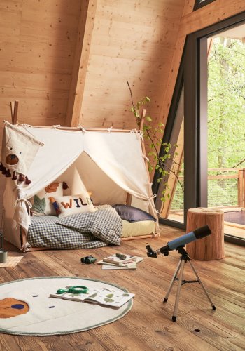 KAVE HOME baldakin til Maralis tipi barneseng - naturlig bomull (70x140)