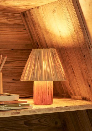 KAVE HOME Pulmi bordlampe - natur/terrakotta polyrattan/rotting