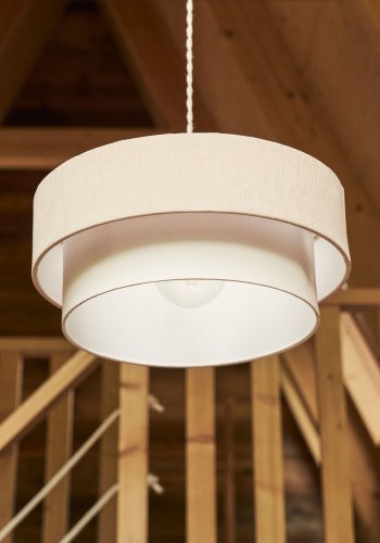 KAVE HOME Bianella taklampe for barn, rund - bomull og beige flyel (40)