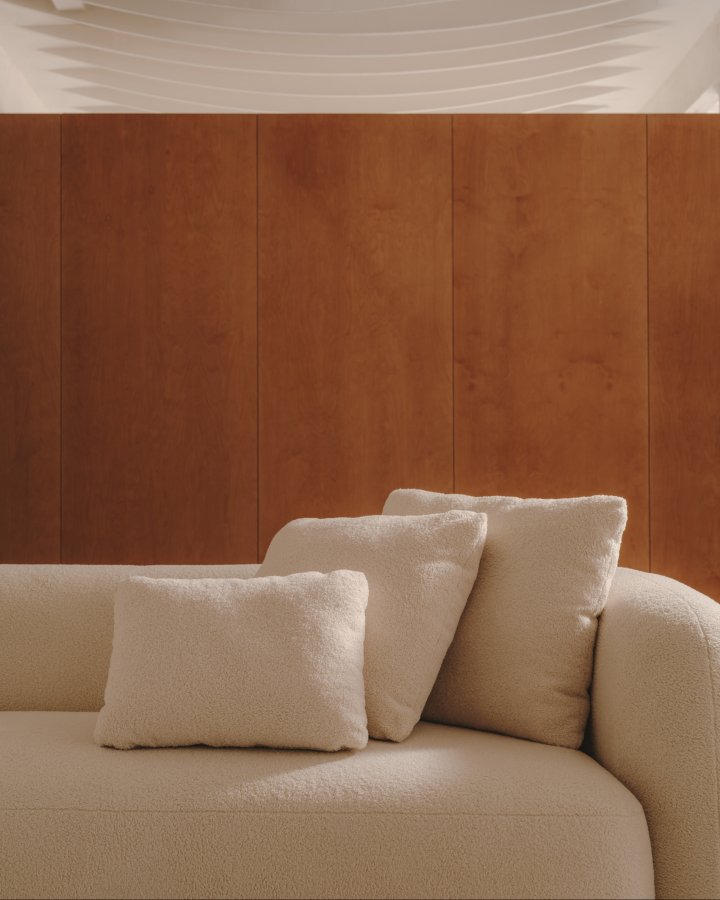 KAVE HOME Martina pute ecru boucl 47 x 36 cm