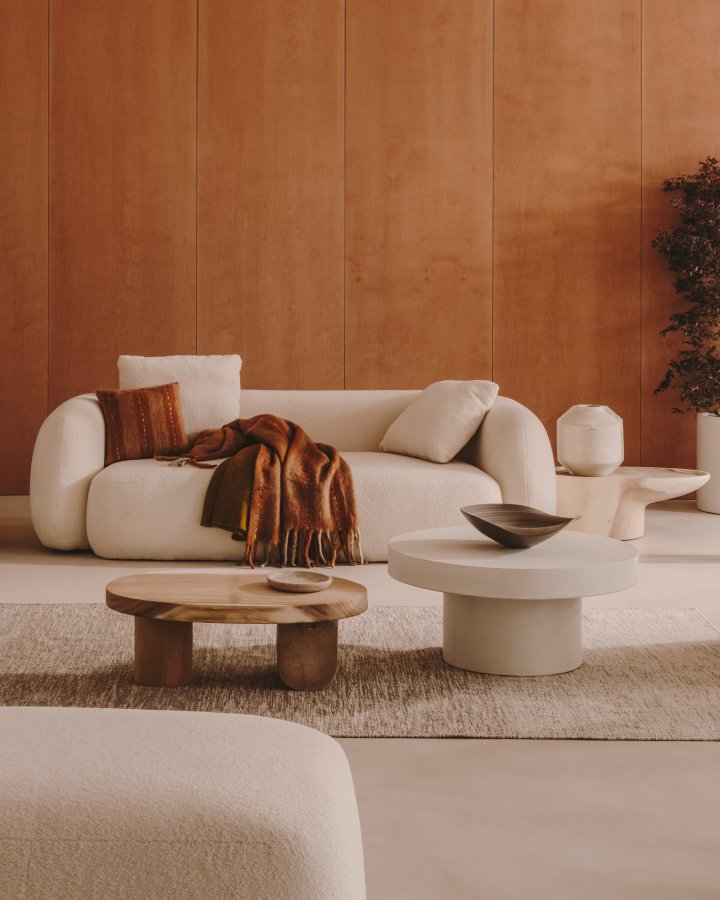 KAVE HOME Martina pute ecru boucl 52 x 52 cm