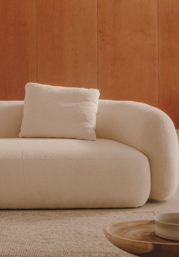 KAVE HOME Martina pute ecru boucl 47 x 36 cm