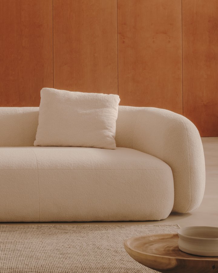 KAVE HOME Martina pute ecru boucl 47 x 36 cm